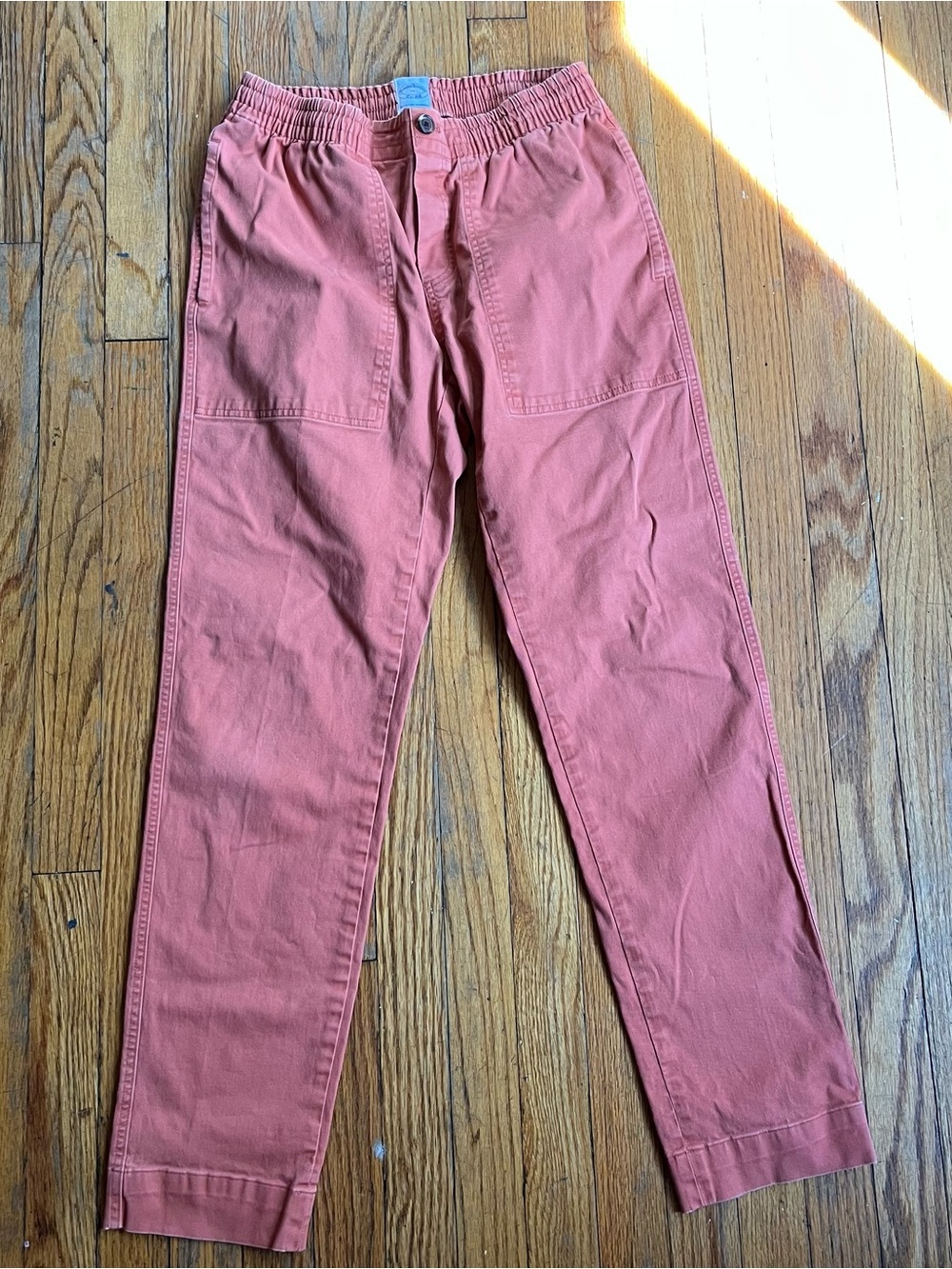 Brooks Brothers coral straight leg pants with stretchy waist